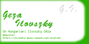 geza ilovszky business card